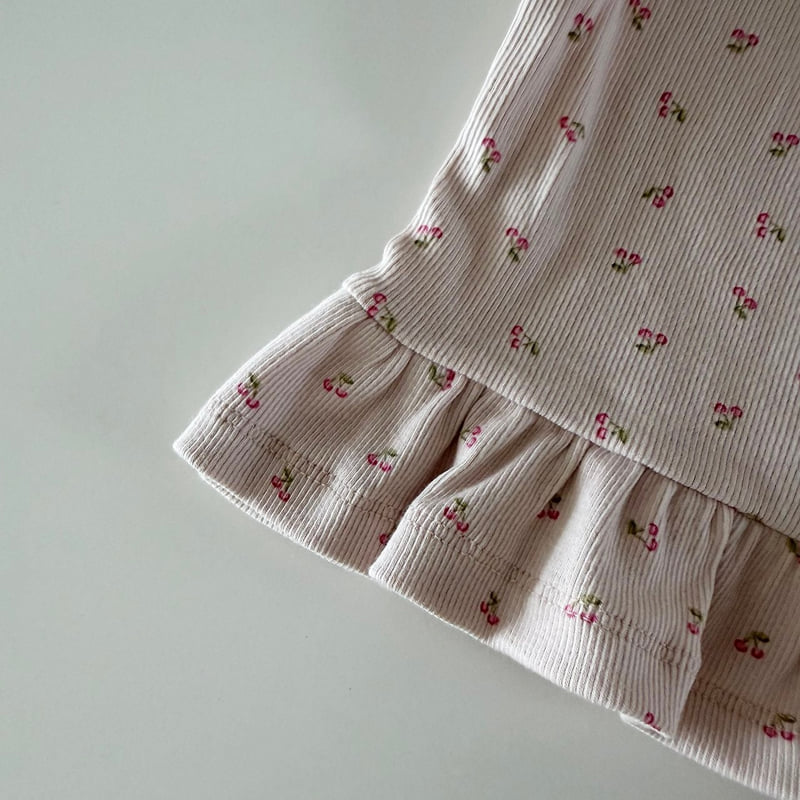 Here I Am - Korean Baby Fashion - #babywear - Cherry Frill Easywear - 5