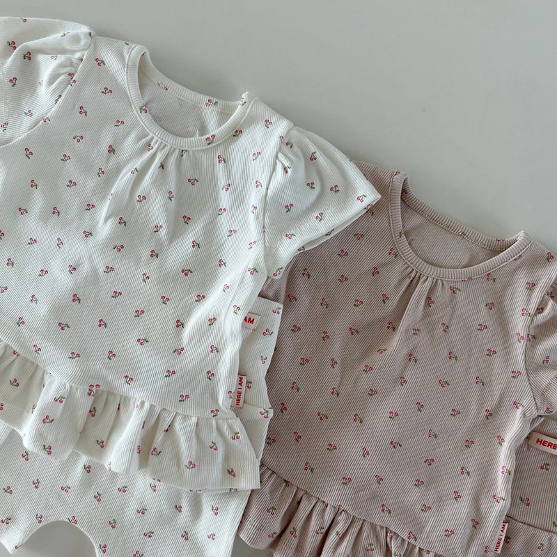 Here I Am - Korean Baby Fashion - #smilingbaby - Cherry Frill Easywear - 8
