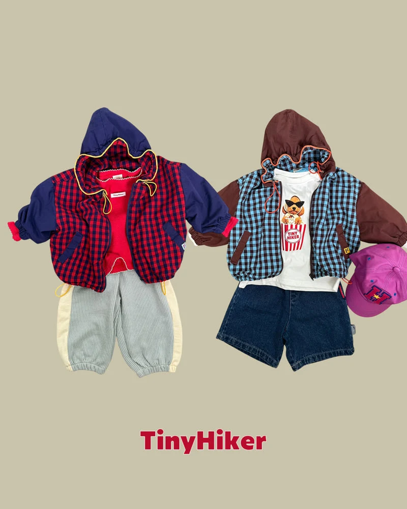 Hiker - Korean Children Fashion - #discoveringself - Pposik Check Hooded Jumper - 6