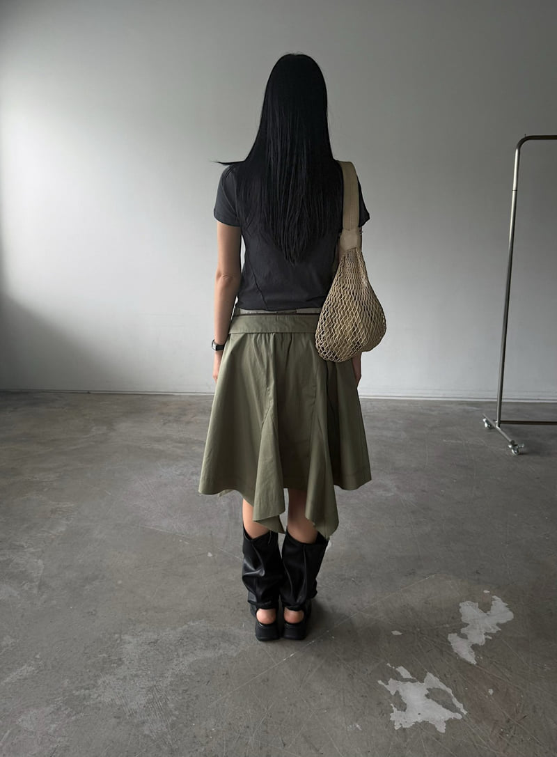 Jade Market - Korean Women Fashion - #momslook - Asymmetric Cut-Off Skirt - 9