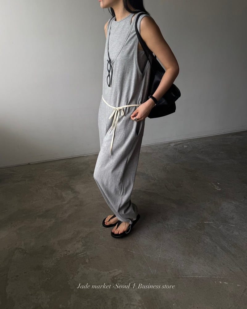 Jade Market - Korean Women Fashion - #momslook - Sleeveless Jumpsuit Set - 10
