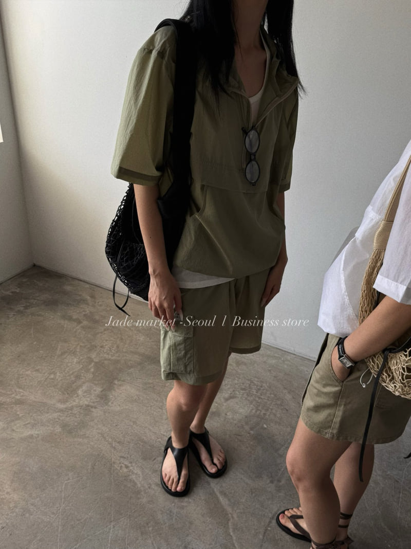 Jade Market - Korean Women Fashion - #momslook - Pasta Hooded Windbreaker - 11