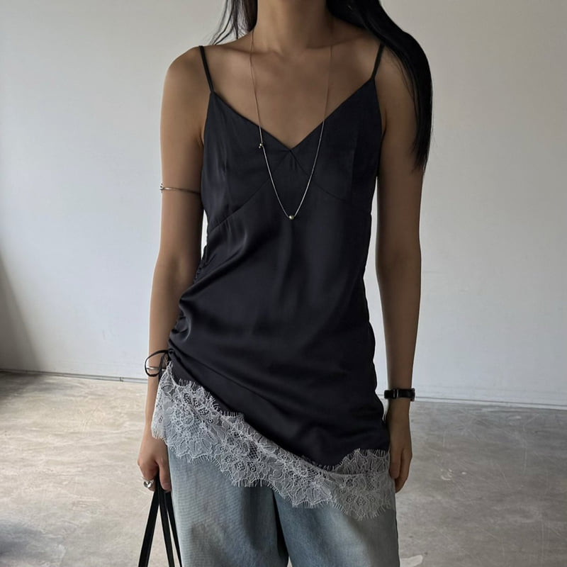 Jade Market - Korean Women Fashion - #womensfashion - Side Satin Top - 4