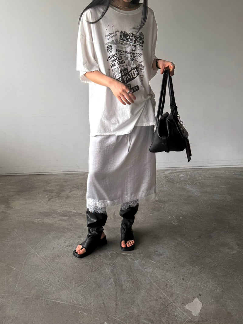 Jade Market - Korean Women Fashion - #vintagekidsstyle - Lace Satin Skirt - 3