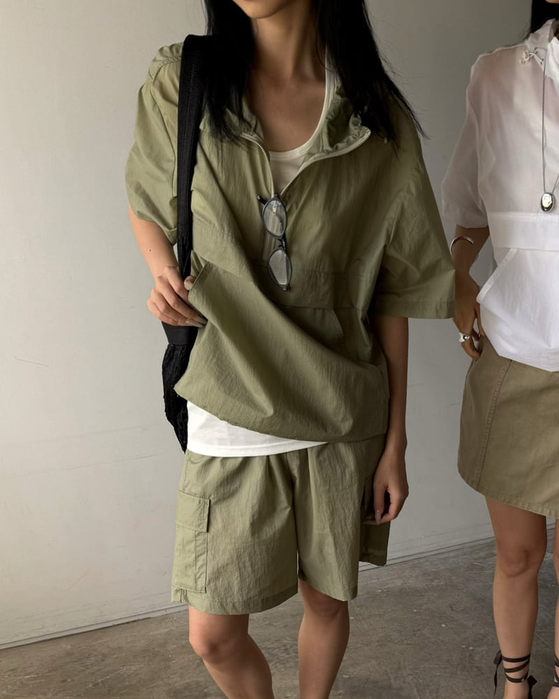 Jade Market - Korean Women Fashion - #womensfashion - Pasta Hooded Windbreaker - 10