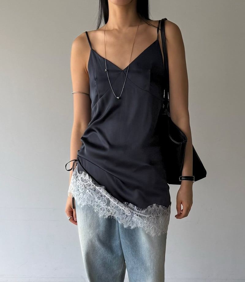 Jade Market - Korean Women Fashion - #womensfashion - Side Satin Top