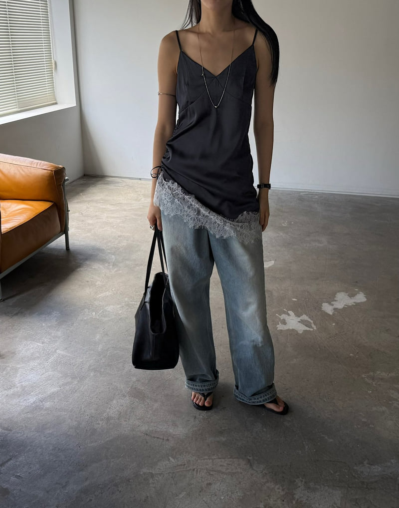 Jade Market - Korean Women Fashion - #womensfashion - Side Satin Top - 5