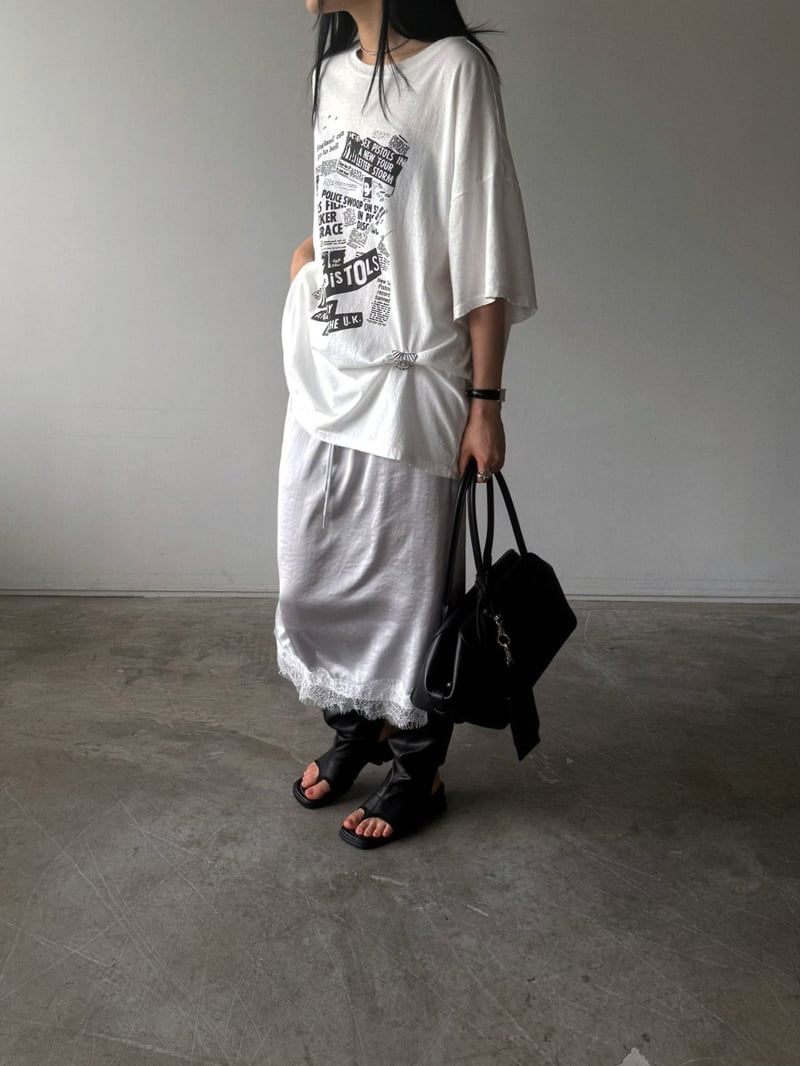 Jade Market - Korean Women Fashion - #womensfashion - Lace Satin Skirt