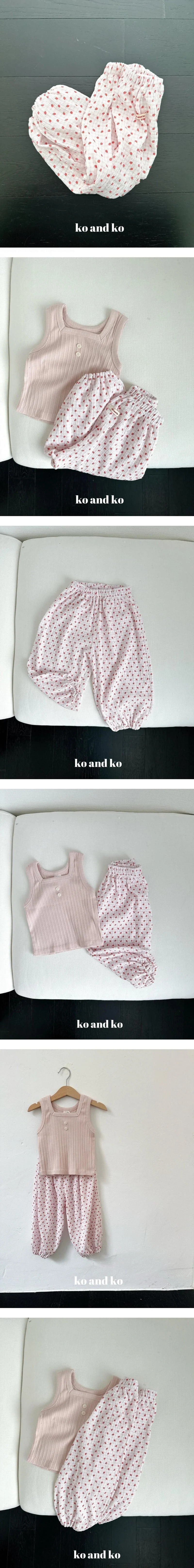 Ko And Ko - Korean Children Fashion - #childrensboutique - Strawberry Jogger Pants