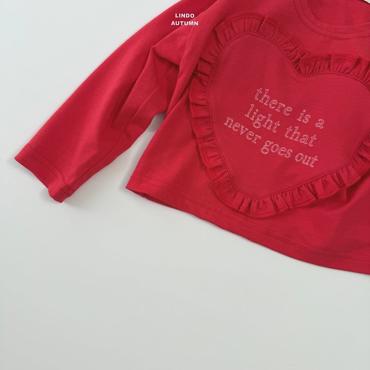 Lindo - Korean Children Fashion - #childrensboutique - Hearts Frill Tee - 10