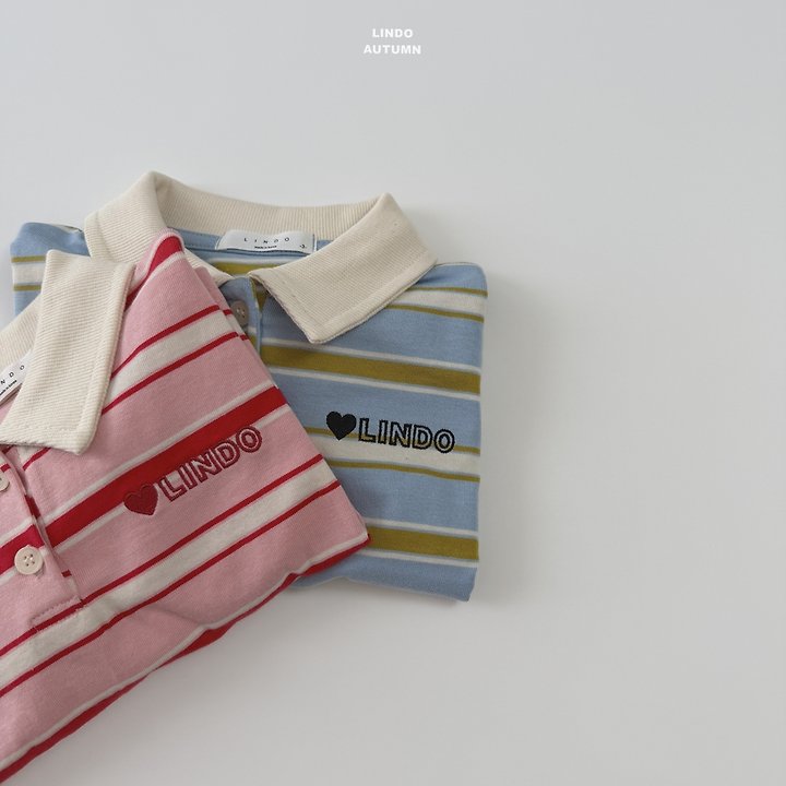 Lindo - Korean Children Fashion - #designkidswear - Embroidered Collar Tee - 6