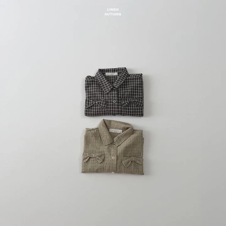 Lindo - Korean Children Fashion - #discoveringself - Ribbon Check Shirt - 4