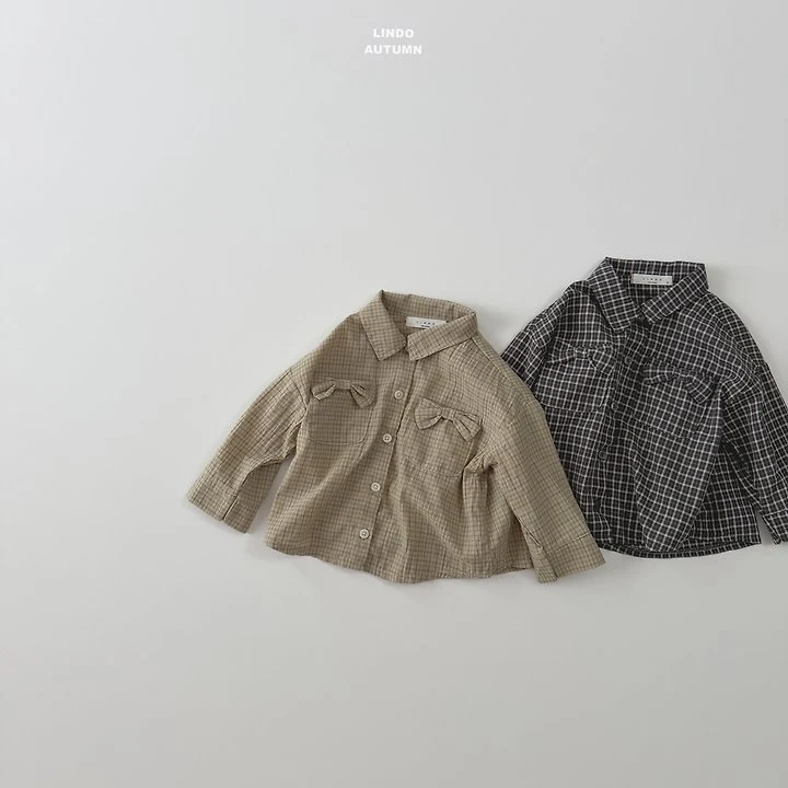 Lindo - Korean Children Fashion - #kidsshorts - Ribbon Check Shirt - 5