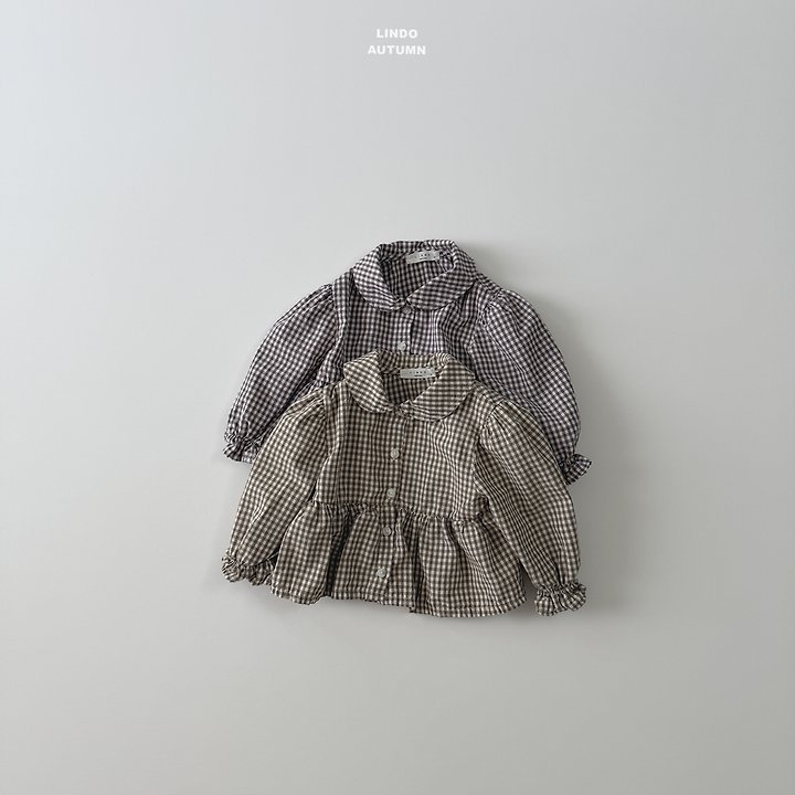Lindo - Korean Children Fashion - #kidsshorts - Sweet Check Blouse