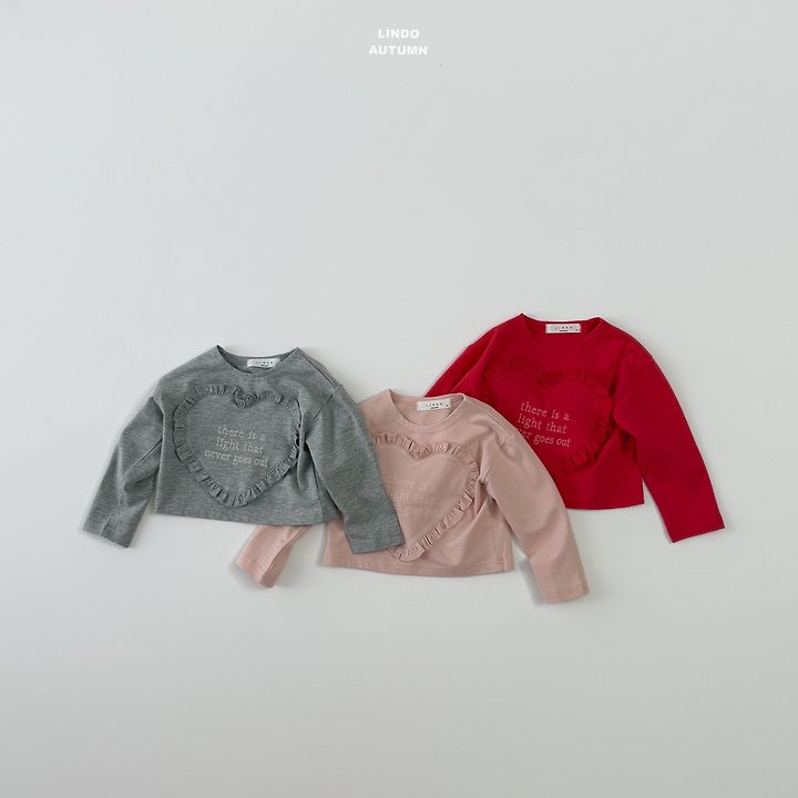 Lindo - Korean Children Fashion - #kidzfashiontrend - Hearts Frill Tee - 2