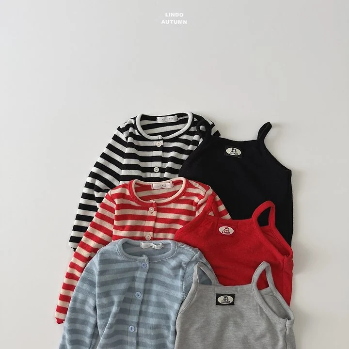 Lindo - Korean Children Fashion - #littlefashionista - Pom Pom Sleeveless Top Cardigan Set - 2