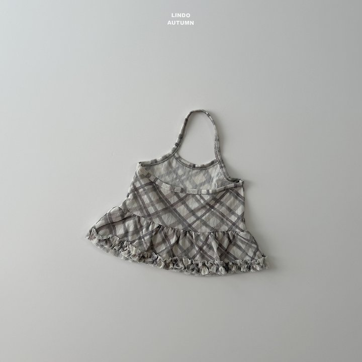 Lindo - Korean Children Fashion - #magicofchildhood - Check Halter Sleeveless Top - 2