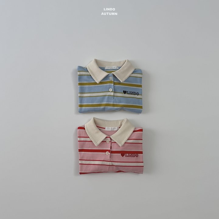 Lindo - Korean Children Fashion - #prettylittlegirls - Embroidered Collar Tee - 2