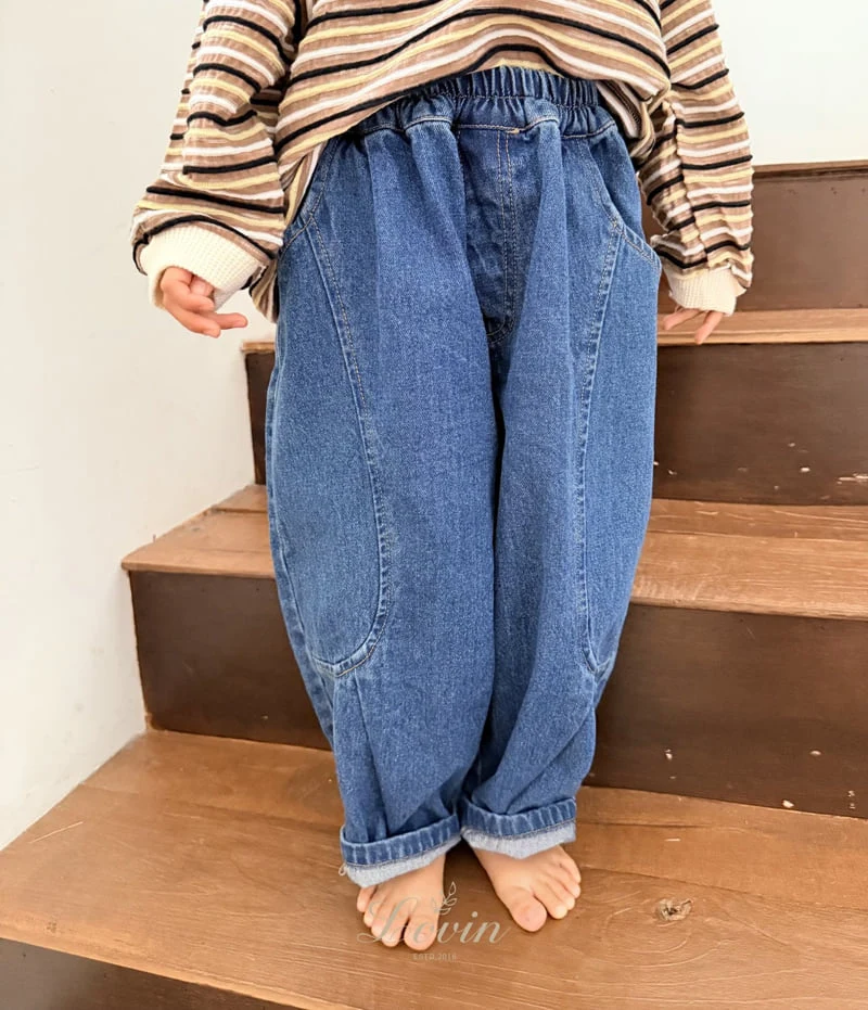 Lovin - Korean Baby Fashion - #babyoninstagram - Curve Denim Pants - 3