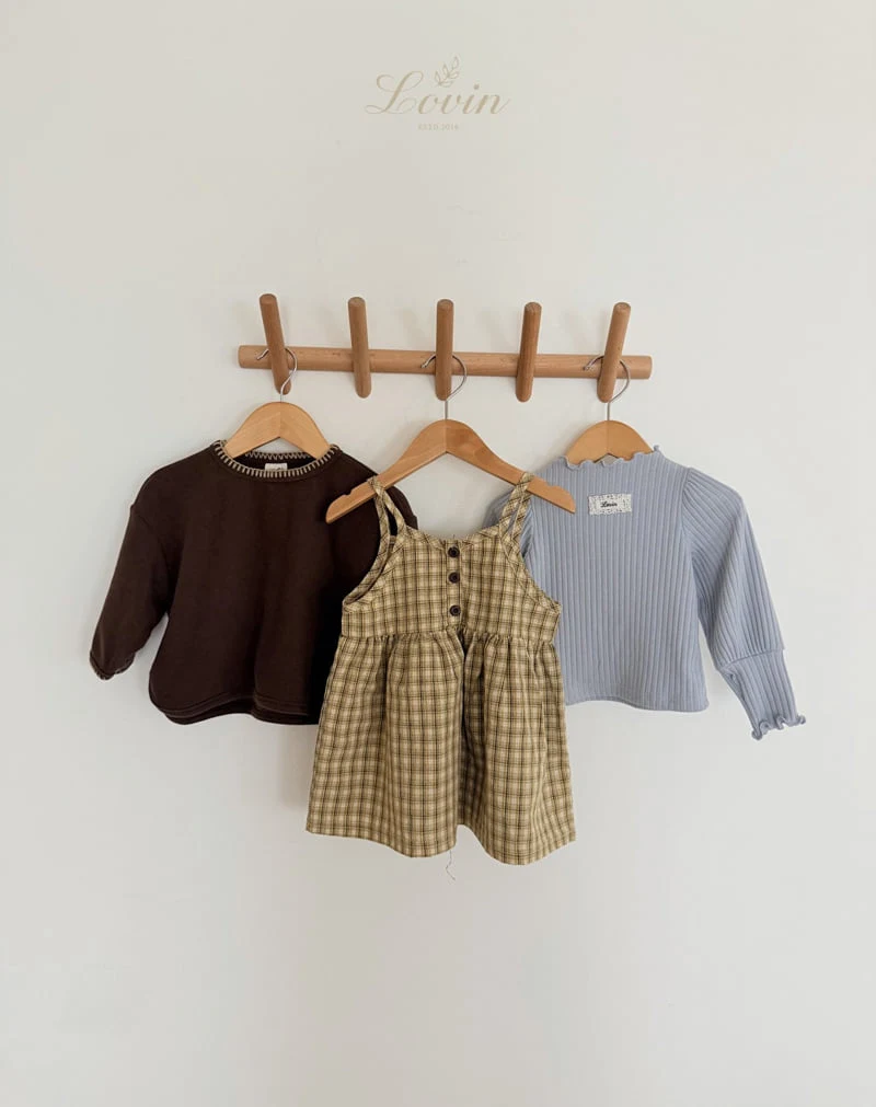 Lovin - Korean Baby Fashion - #babyoninstagram - Autumn Check One-piece - 4