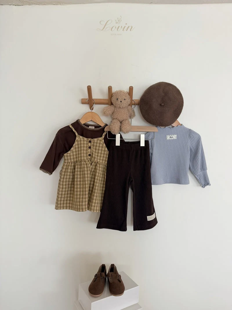 Lovin - Korean Baby Fashion - #babyoutfit - Autumn Check One-piece - 6