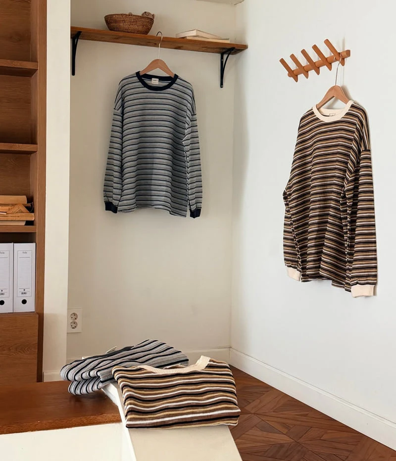 Lovin - Korean Baby Fashion - #babyoutfit - Woody Line Tee - 11
