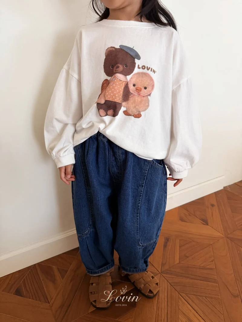 Lovin - Korean Baby Fashion - #babyoutfit - Curve Denim Pants - 5