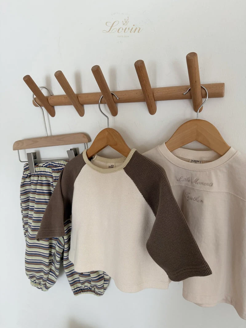 Lovin - Korean Baby Fashion - #onlinebabyshop - Waffle Raglan Tee - 3