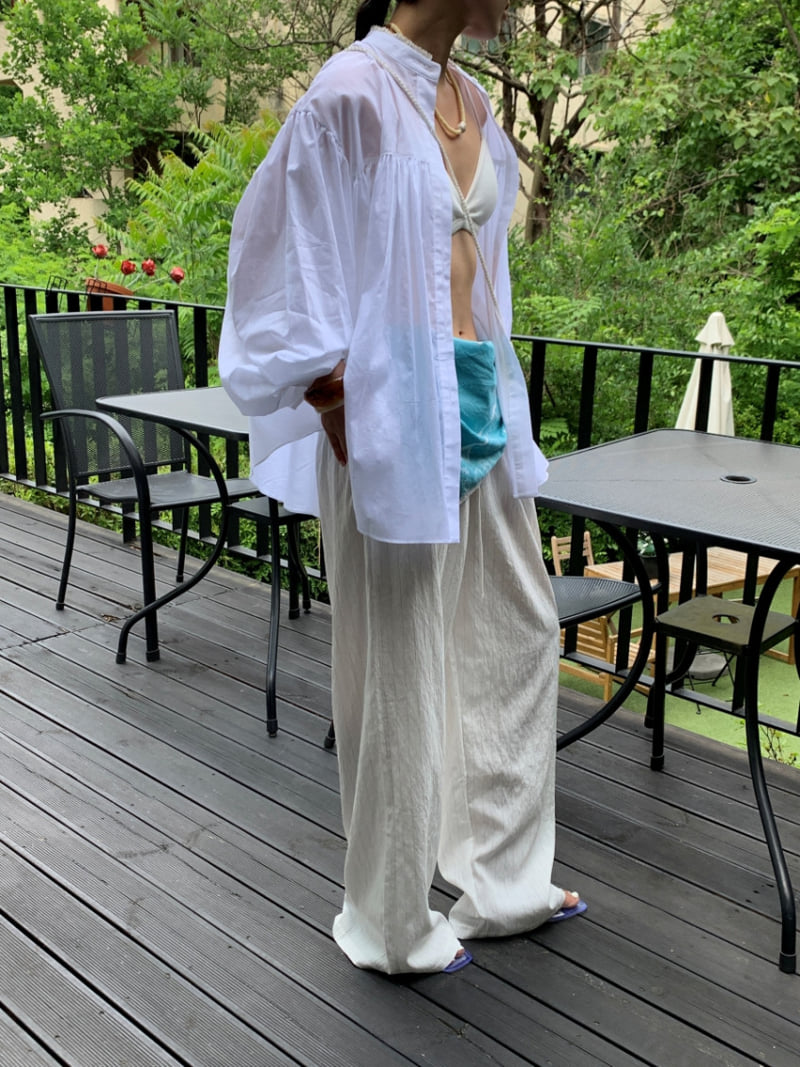 Lucy Salon - Korean Women Fashion - #momslook - Striped Banded Pants - 12