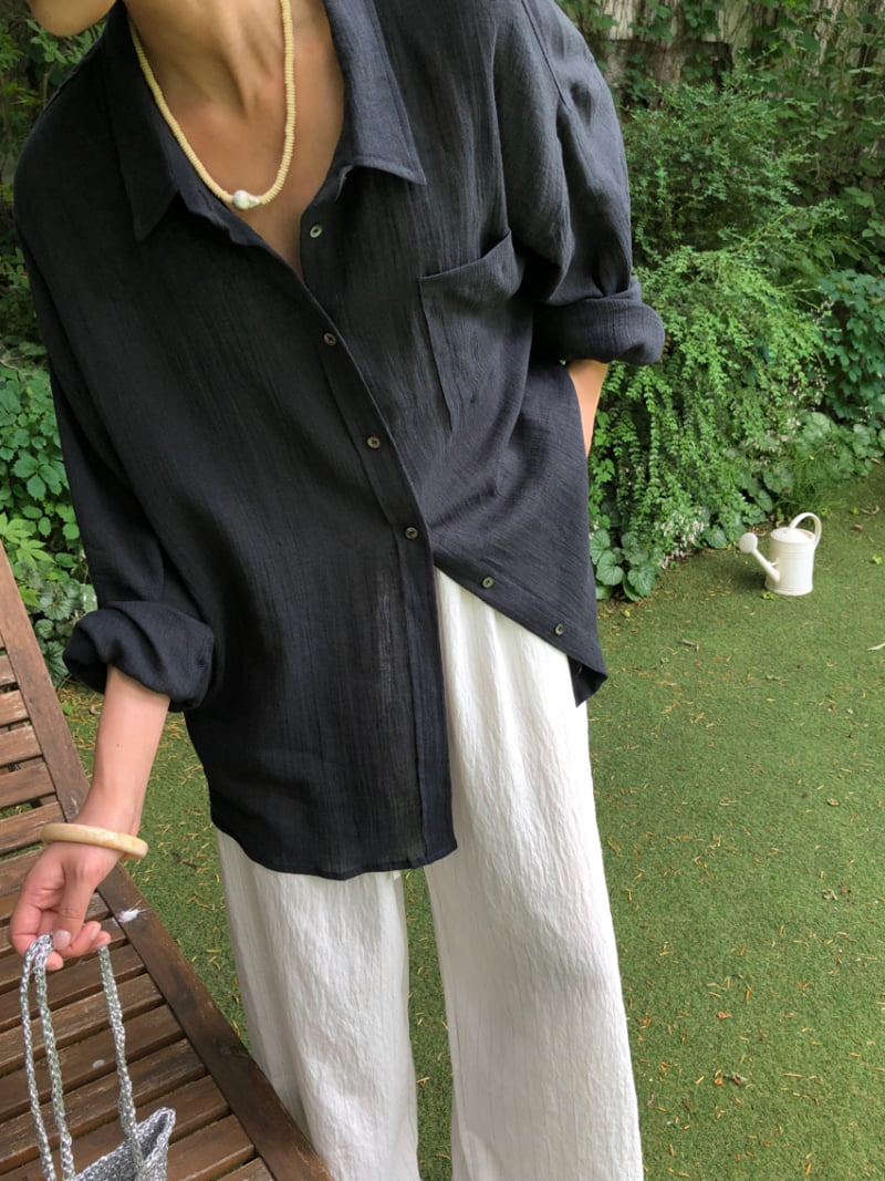 Lucy Salon - Korean Women Fashion - #momslook - Linen Button-Up Shirt - 7