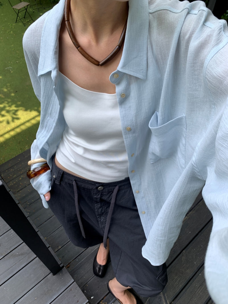 Lucy Salon - Korean Women Fashion - #momslook - Linen Button-Up Shirt - 9