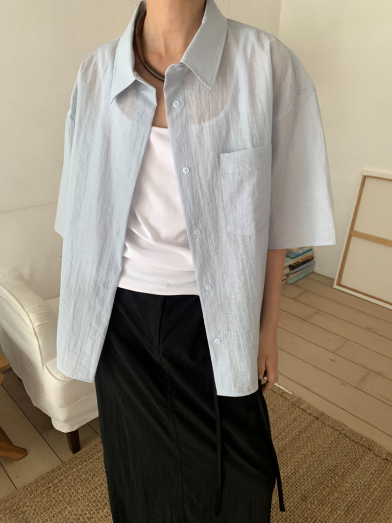 Lucy Salon - Korean Women Fashion - #momslook - Awesome Pocket Oversized Shirt - 6