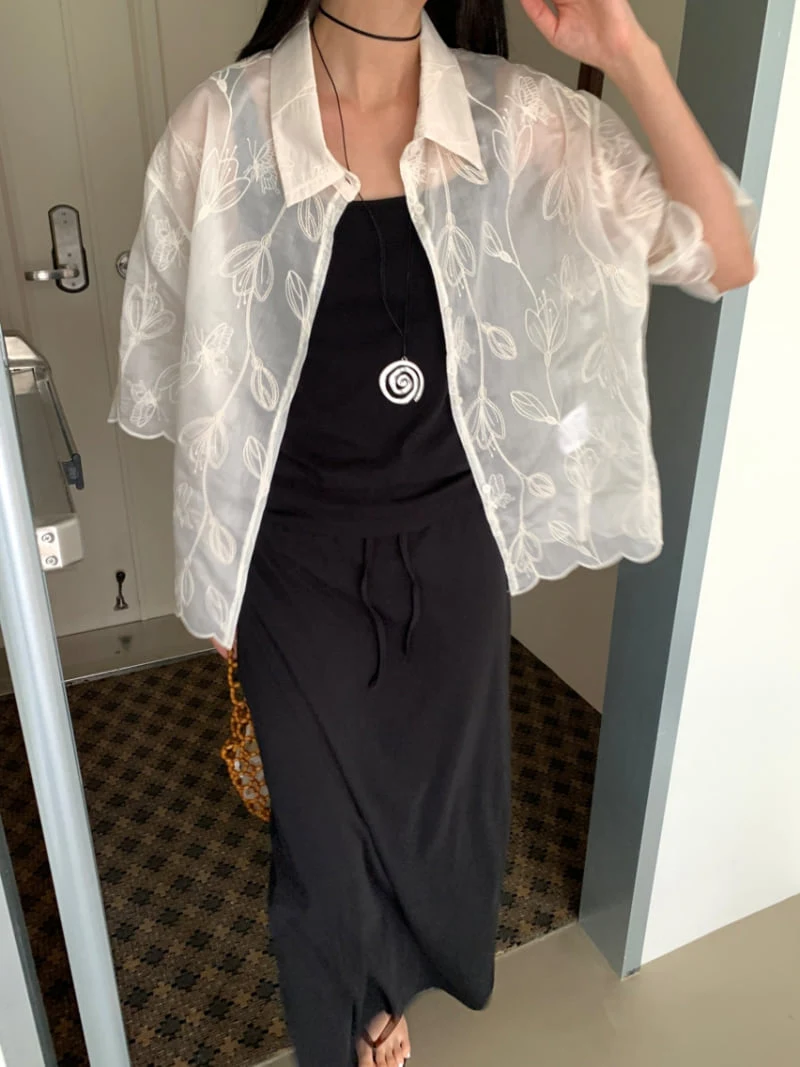 Lucy Salon - Korean Women Fashion - #momslook - Bay Embroidered Shirt - 11