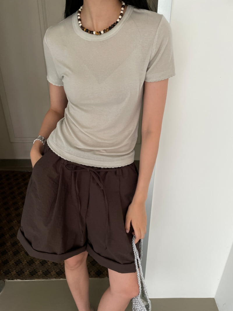 Lucy Salon - Korean Women Fashion - #momslook - Bubble Embroidered Short-Sleeve Tee - 9