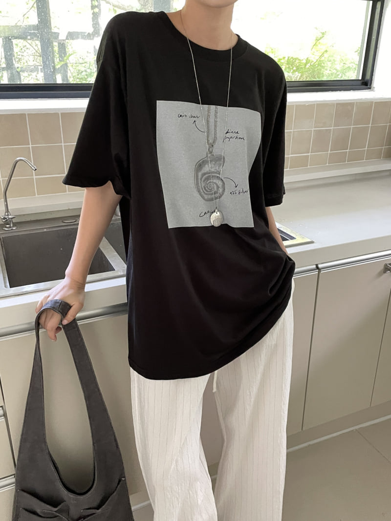 Lucy Salon - Korean Women Fashion - #womensfashion - Necklace Short-Sleeve Tee - 12