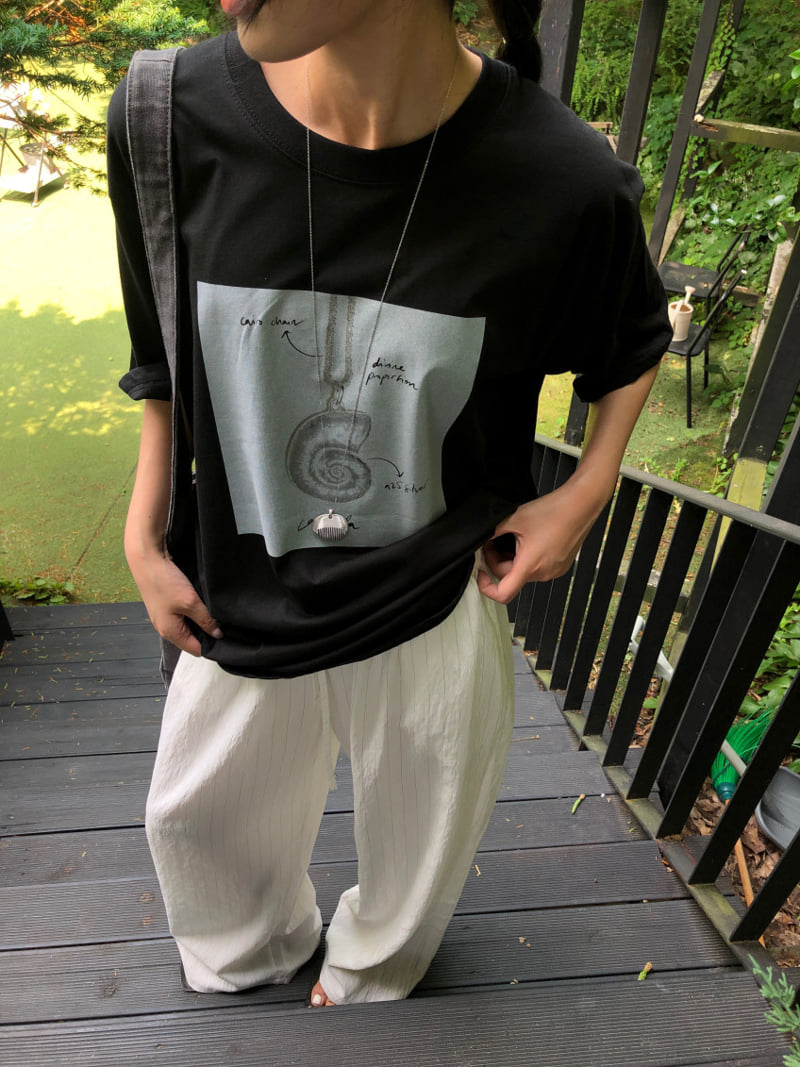 Lucy Salon - Korean Women Fashion - #womensfashion - Necklace Short-Sleeve Tee - 8