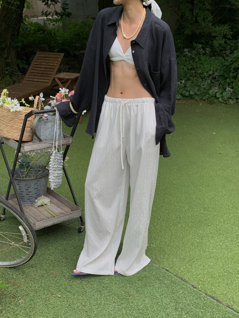 Lucy Salon - Korean Women Fashion - #womensfashion - Striped Banded Pants - 9