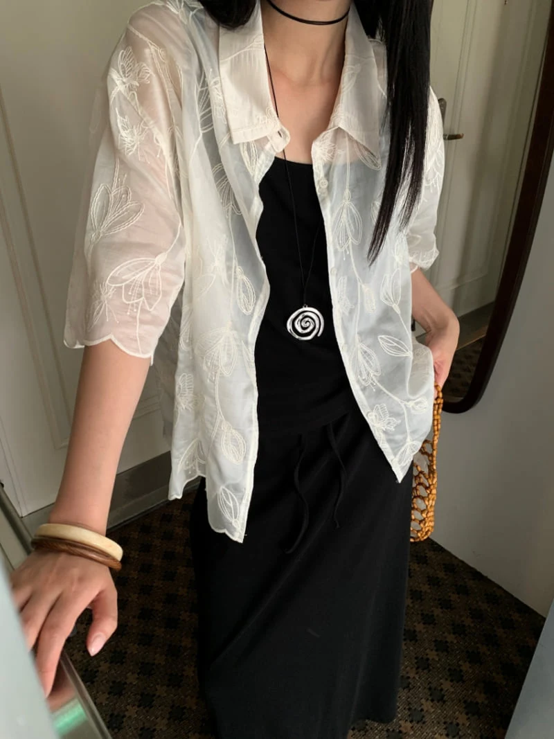 Lucy Salon - Korean Women Fashion - #womensfashion - Bay Embroidered Shirt - 8