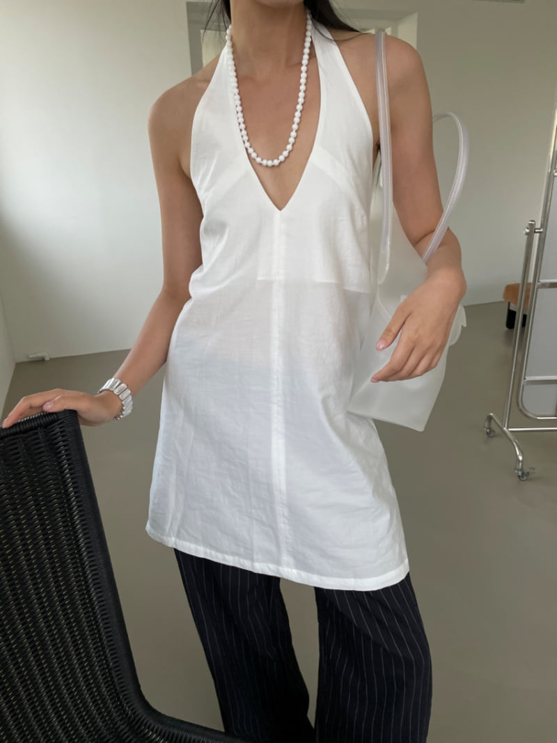 Lucy Salon - Korean Women Fashion - #womensfashion - Halter V-Neck Midi One-piece - 3