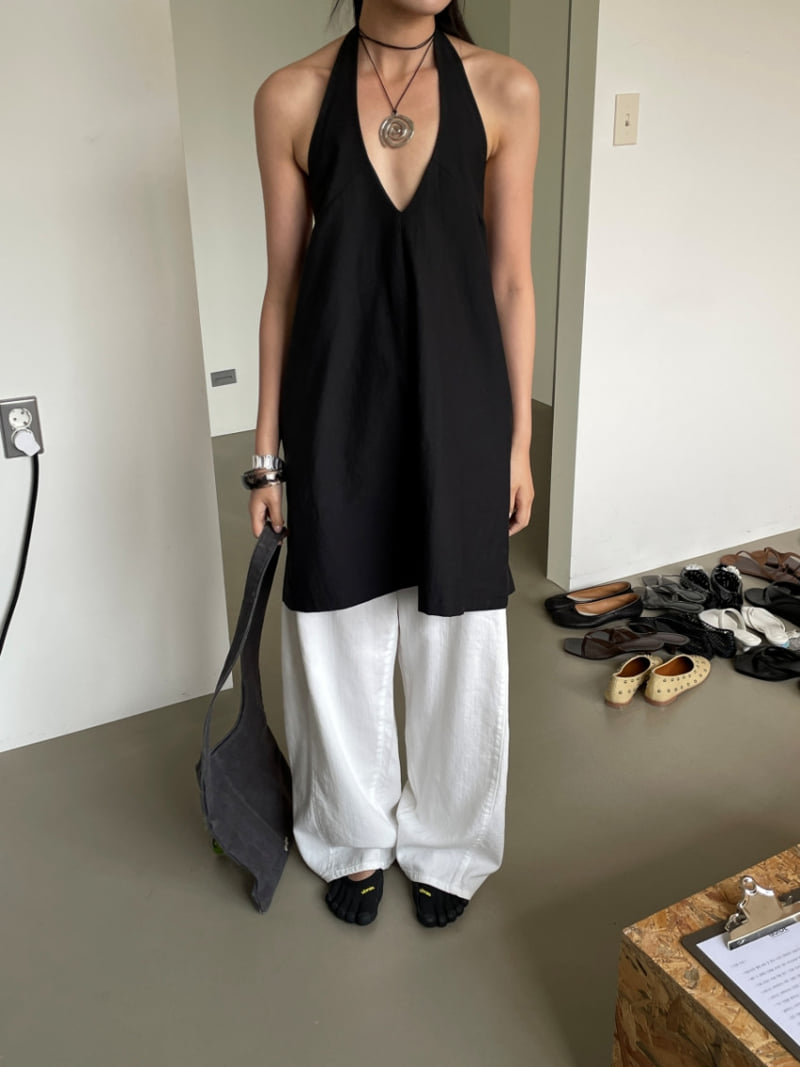 Lucy Salon - Korean Women Fashion - #womensfashion - Halter V-Neck Midi One-piece - 7