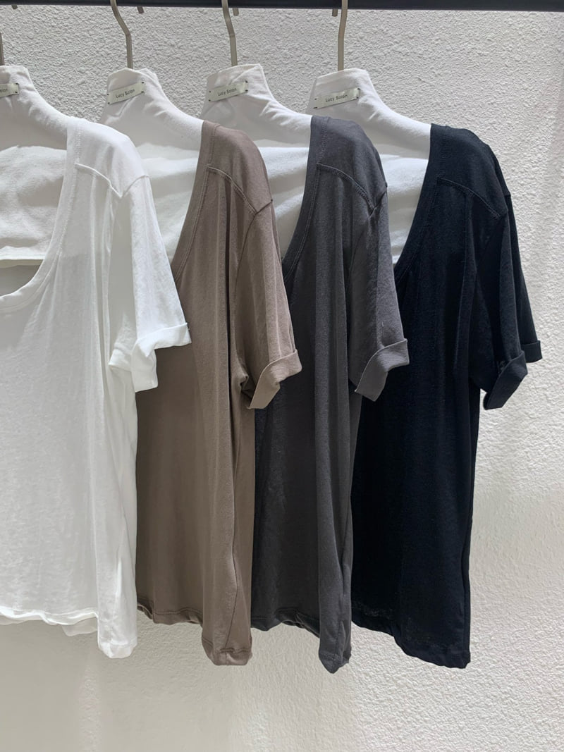 Lucy Salon - Korean Women Fashion - #womensfashion - Natural Roll-Up Tee - 12