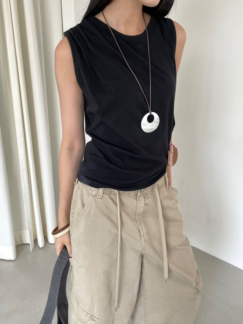 Lucy Salon - Korean Women Fashion - #womensfashion - Draped Sleeveless Top - 11