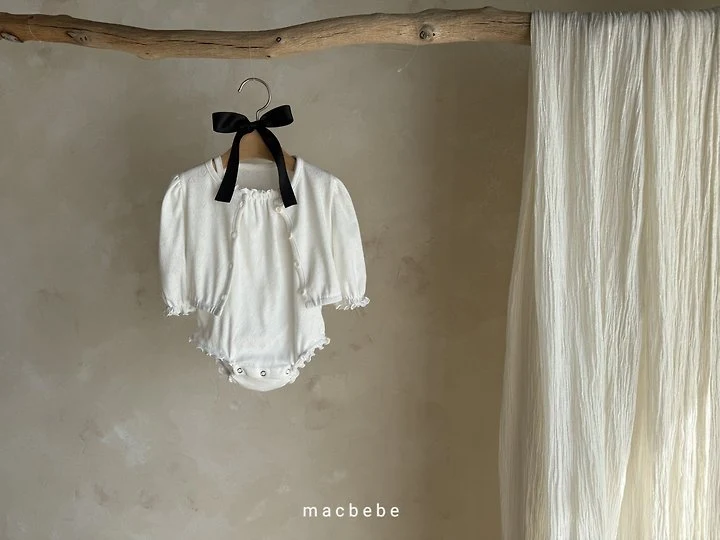 Mac - Korean Baby Fashion - #babyboutique - Heart Eyelet Cardigan Set - 7