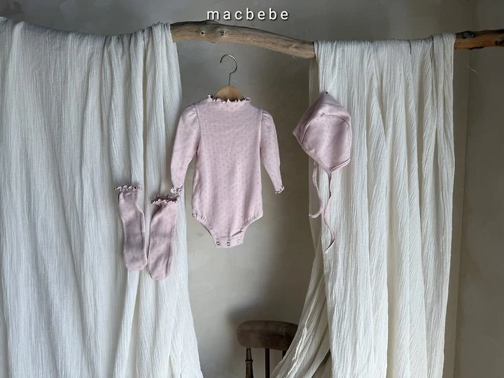 Mac - Korean Baby Fashion - #babyclothing - Eyelet Set (set of 3) - 6