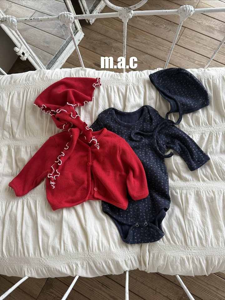 Mac - Korean Baby Fashion - #babyclothing - Floral Suit (Bonnet Set)