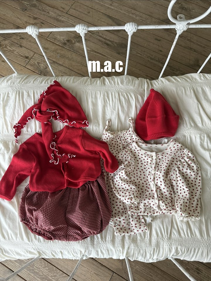 Mac - Korean Baby Fashion - #babyfashion - Strawberry Eyelet Cardigan Set - 11