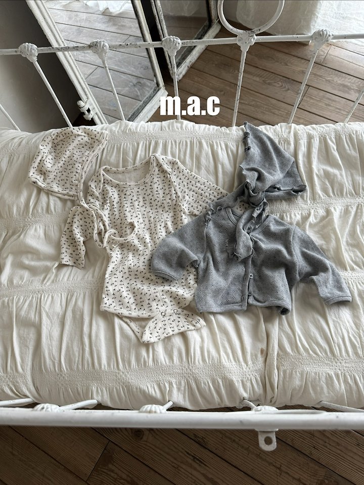 Mac - Korean Baby Fashion - #babyfashion - Floral Suit (Bonnet Set) - 2
