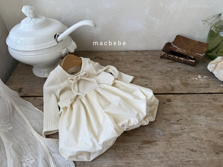Mac - Korean Baby Fashion - #babyootd - Rib Cardigan One-piece Set - 12