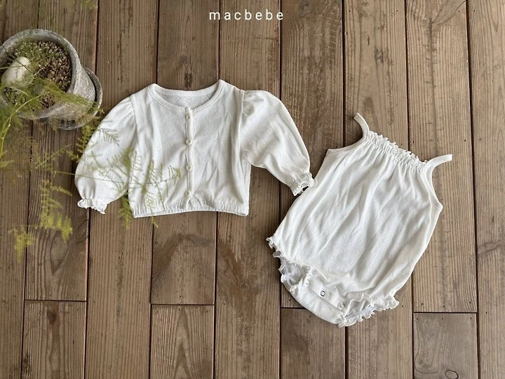 Mac - Korean Baby Fashion - #onlinebabyshop - Heart Eyelet Cardigan Set - 5