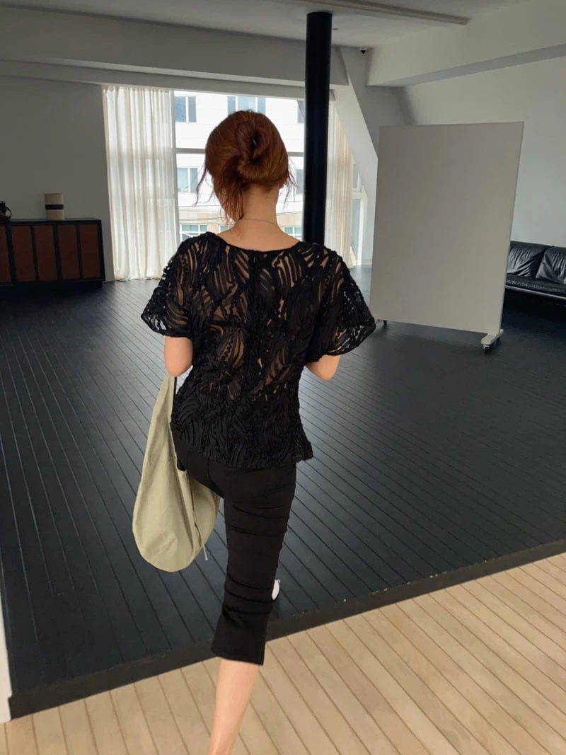 Made - Korean Women Fashion - #womensfashion - Wave Neck Blouse - 10